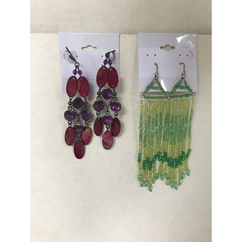 Pierced Earrings Set of 2 fashion‎ Jewelry Chandelier Dangle Drop Delicate long